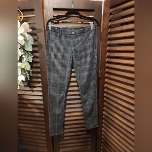 Uniqlo Black and Gray Plaid Skinny Pants